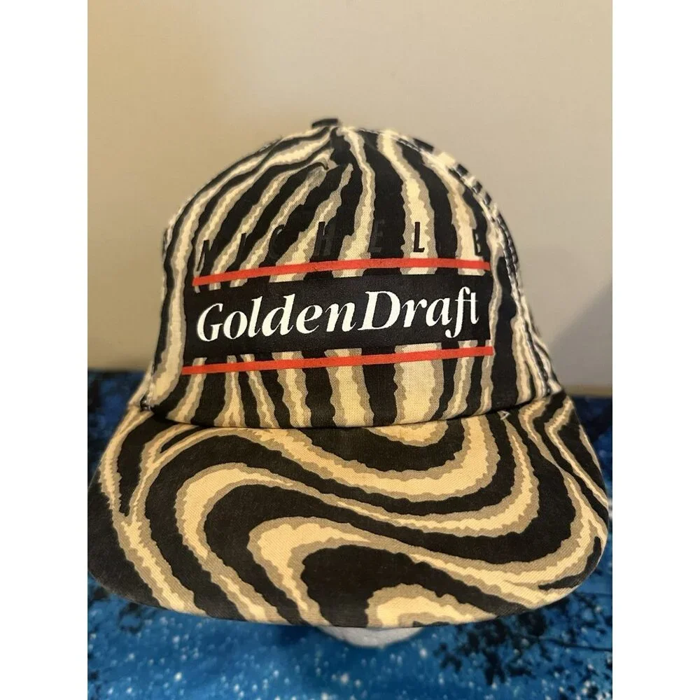 vintage michelob Golden‎ Draft Zebra SnapBack Hat
